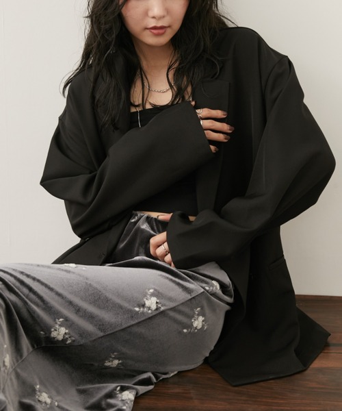 Aunt Marie's（アントマリーズ）の「バックスリットダブルボタンテーラードジャケット（テーラードジャケット・レディース・ブラウン/グレー/ブラック・FREE）」の8枚目の写真