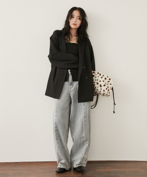 Aunt Marie's（アントマリーズ）の「バックスリットダブルボタンテーラードジャケット（テーラードジャケット・レディース・ブラウン/グレー/ブラック・FREE）」の11枚目の写真