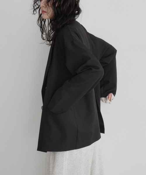 Aunt Marie's（アントマリーズ）の「バックスリットダブルボタンテーラードジャケット（テーラードジャケット・レディース・ブラウン/グレー/ブラック・FREE）」の6枚目の写真