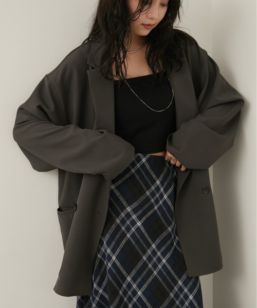 Aunt Marie's（アントマリーズ）の「バックスリットダブルボタンテーラードジャケット（テーラードジャケット・レディース・ブラウン/グレー/ブラック・FREE）」の16枚目の写真