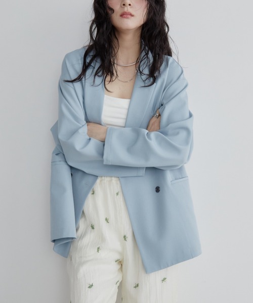 Aunt Marie's（アントマリーズ）の「バックスリットダブルボタンテーラードジャケット（テーラードジャケット・レディース・ブラウン/グレー/ブラック・FREE）」の22枚目の写真