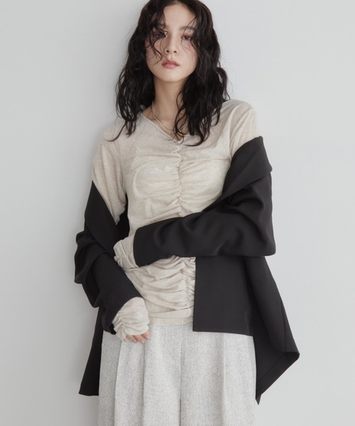 Aunt Marie's（アントマリーズ）の「バックスリットダブルボタンテーラードジャケット（テーラードジャケット・レディース・ブラウン/グレー/ブラック・FREE）」の16枚目の写真