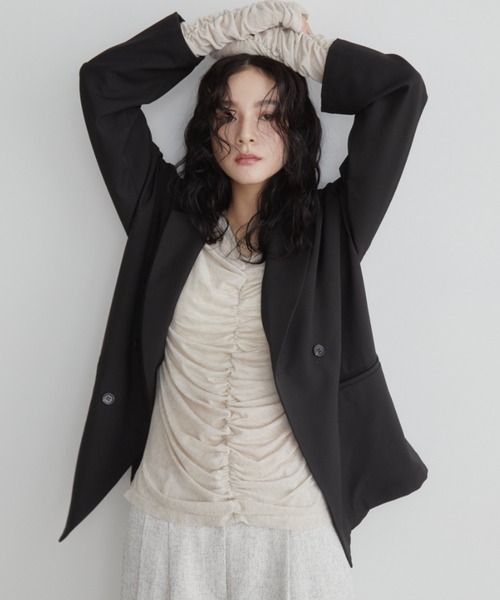 Aunt Marie's（アントマリーズ）の「バックスリットダブルボタンテーラードジャケット（テーラードジャケット・レディース・ブラウン/グレー/ブラック・FREE）」の17枚目の写真