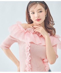 フリルコンビニットトップス