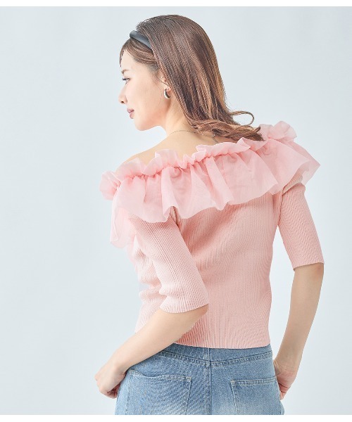 PEACH JOHN（ピーチジョン）の「フリルコンビニットトップス（ニット/セーター・レディース・ブラック/アイボリー/ピンク・ONE SIZE）」の22枚目の写真
