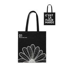Mardi Mercredi(}fBNfB)CANVAS BAG FLOWER(GRobO/TuobO)