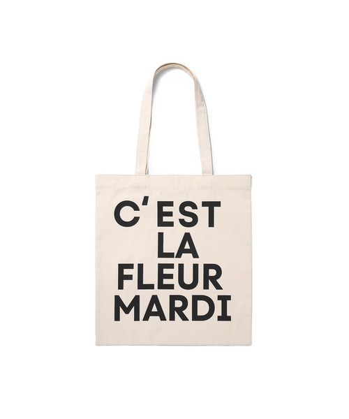 Mardi Mercredi（マルディメクルディ）の「CANVAS BAG FLOWER / キャンバス バッグ フラワー（エコバッグ/サブバッグ・レディース・ブラック/アイボリー/ブルー/グリーン/ピンク・FREE）」の7枚目の写真