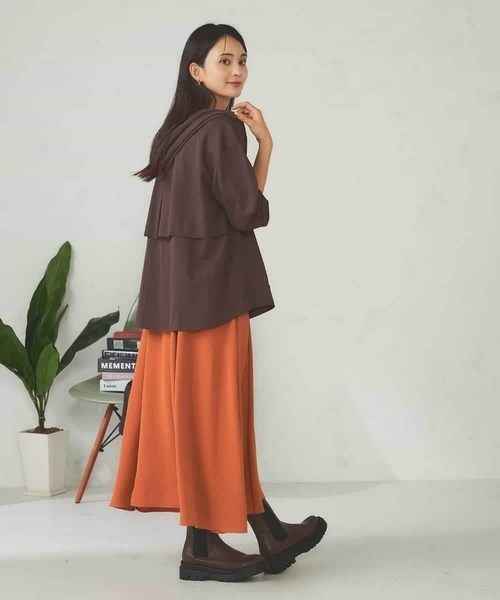 a.v.v（アーヴェヴェ）の「バックフレアシアーパーカー（パーカー・レディース・ネイビー/ブラウン/グレー系その他・40/38/36）」の19枚目の写真