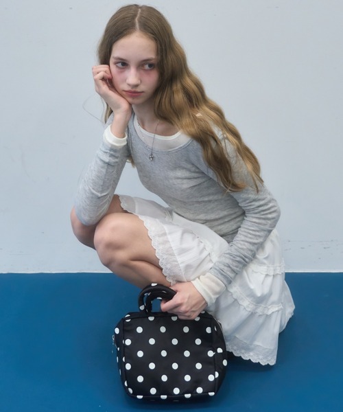 Birthday room（バースデイルーム）の「ドットボストンBAG/dot boston bag（ボストンバッグ・レディース・ブラック・FREE）」の2枚目の写真