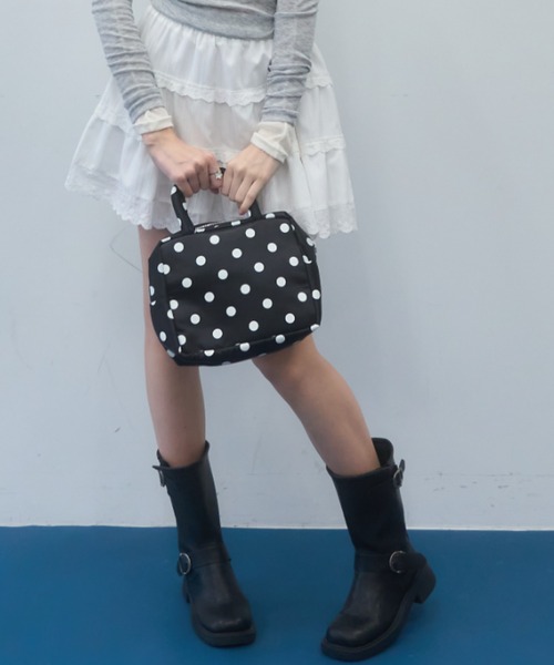Birthday room（バースデイルーム）の「ドットボストンBAG/dot boston bag（ボストンバッグ・レディース・ブラック・FREE）」の5枚目の写真