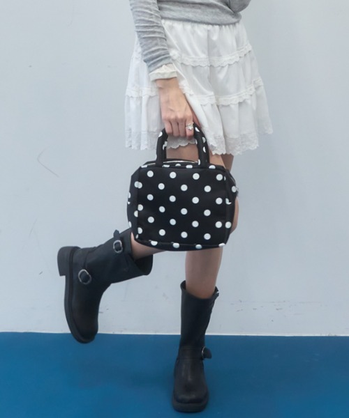 Birthday room（バースデイルーム）の「ドットボストンBAG/dot boston bag（ボストンバッグ・レディース・ブラック・FREE）」の6枚目の写真