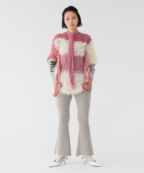 maturely（マチュアリー）の「【2/5再値下げ】maturely / スリーヤーン ボウタイ ロングスリーブ（ニット/セーター・レディース・ピンク/グリーン・ONE SIZE）」の5枚目の写真