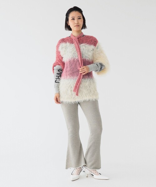 maturely（マチュアリー）の「【2/5再値下げ】maturely / スリーヤーン ボウタイ ロングスリーブ（ニット/セーター・レディース・ピンク/グリーン・ONE SIZE）」の7枚目の写真