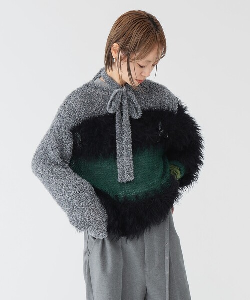 maturely（マチュアリー）の「【2/5再値下げ】maturely / スリーヤーン ボウタイ ロングスリーブ（ニット/セーター・レディース・ピンク/グリーン・ONE SIZE）」の22枚目の写真