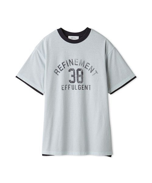 Mila Owen（ミラオーウェン）の「オーバーサイズプリントリンガーTシャツ（Tシャツ/カットソー・レディース・ベージュ/ホワイト/ライトブルー・1/0）」の3枚目の写真