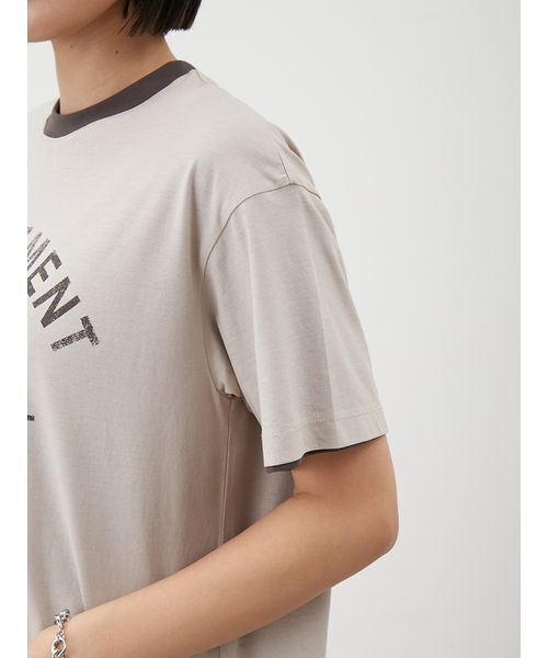 Mila Owen（ミラオーウェン）の「オーバーサイズプリントリンガーTシャツ（Tシャツ/カットソー・レディース・ベージュ/ホワイト/ライトブルー・1/0）」の12枚目の写真