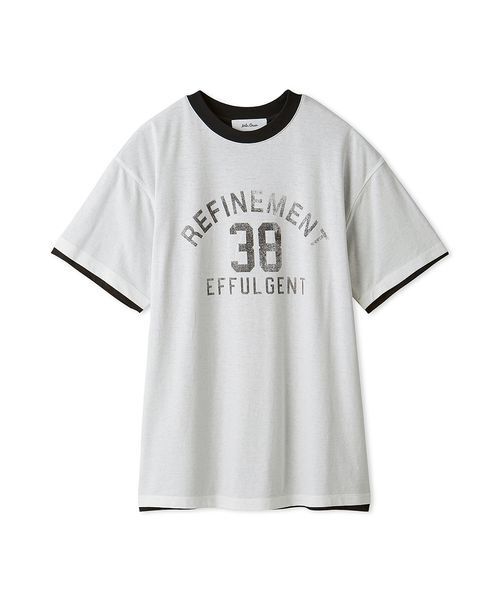 Mila Owen（ミラオーウェン）の「オーバーサイズプリントリンガーTシャツ（Tシャツ/カットソー・レディース・ベージュ/ホワイト/ライトブルー・1/0）」の16枚目の写真