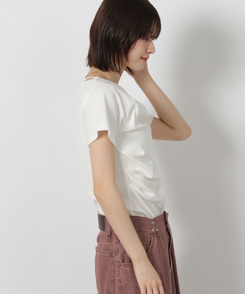 LAKOLE（ラコレ）の「テレコドレープデザインT / 588949（Tシャツ/カットソー・レディース・オフホワイト/ブラック/イエロー・FREE）」の16枚目の写真