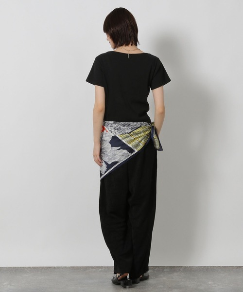 LAKOLE（ラコレ）の「テレコドレープデザインT / 588949（Tシャツ/カットソー・レディース・オフホワイト/ブラック/イエロー・FREE）」の20枚目の写真