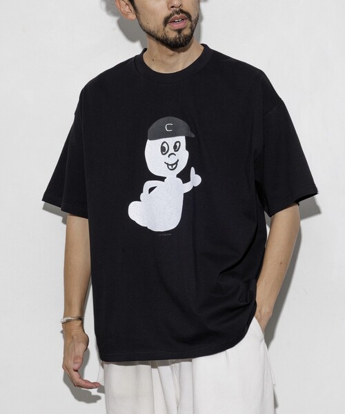 cotton pan（コットンパン）の「COTTON PAN/コットンパン キャスパー フロントプリントTシャツ / CP25SS-FH004（Tシャツ/カットソー・メンズ・ブラック/ホワイト・M/L）」の2枚目の写真