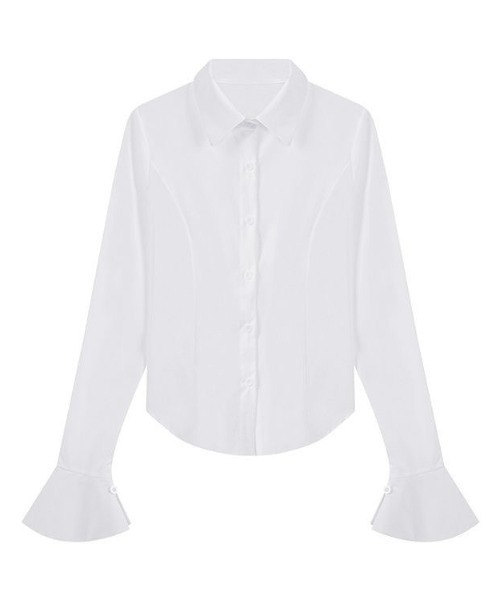 lilful(リルフル)の「バックレースアップ スリムライン長袖シャツブラウス(シャツ/ブラウス・レディース・ブラック/ホワイト・F)」の9枚目の写真