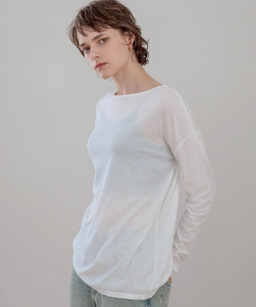 bijorie（ビジュリィ）の「【bijorie】シアートップス／ロングスリーブ（ルームウェア/パジャマ・レディース・チャコール/オフホワイト・FREE）」の3枚目の写真