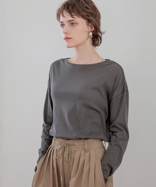 bijorie（ビジュリィ）の「【bijorie】シアートップス／ロングスリーブ（ルームウェア/パジャマ・レディース・チャコール/オフホワイト・FREE）」の12枚目の写真