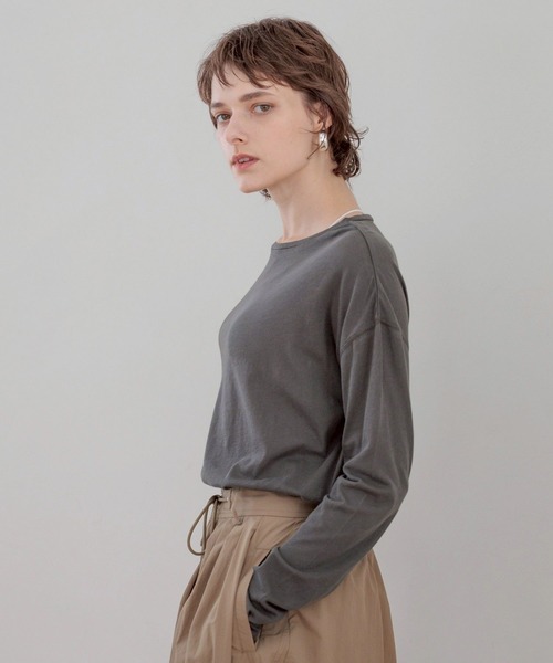 bijorie（ビジュリィ）の「【bijorie】シアートップス／ロングスリーブ（ルームウェア/パジャマ・レディース・チャコール/オフホワイト・FREE）」の13枚目の写真