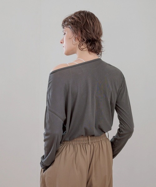 bijorie（ビジュリィ）の「【bijorie】シアートップス／ロングスリーブ（ルームウェア/パジャマ・レディース・チャコール/オフホワイト・FREE）」の16枚目の写真