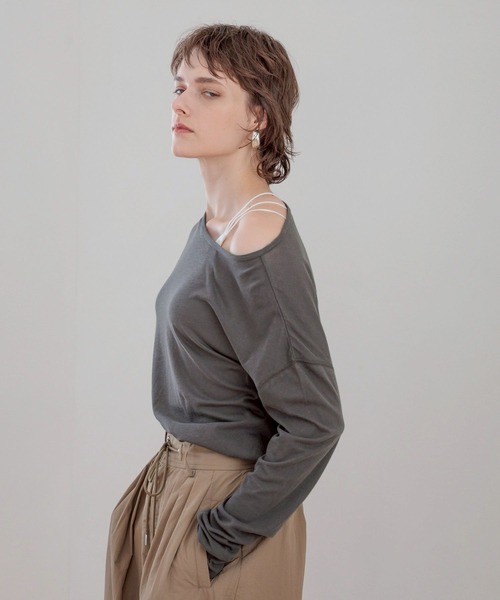 bijorie（ビジュリィ）の「【bijorie】シアートップス／ロングスリーブ（ルームウェア/パジャマ・レディース・チャコール/オフホワイト・FREE）」の17枚目の写真