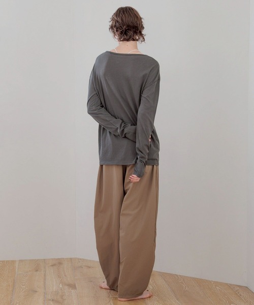 bijorie（ビジュリィ）の「【bijorie】シアートップス／ロングスリーブ（ルームウェア/パジャマ・レディース・チャコール/オフホワイト・FREE）」の18枚目の写真
