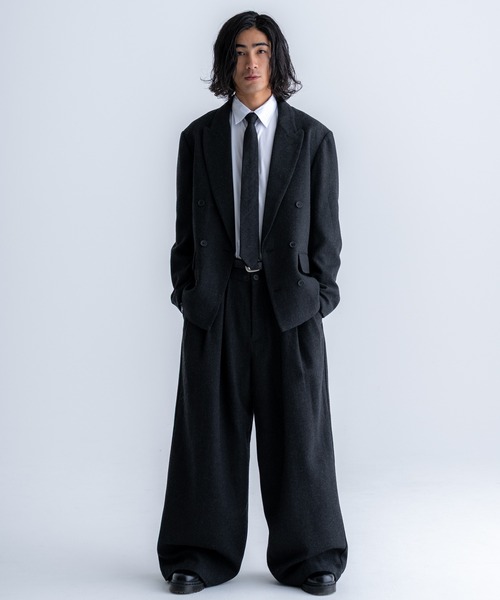 SINSS ツイードダブルテーラードジャケット　XS Tweed double tailored jacket / ツイードダブルテーラードジャケット