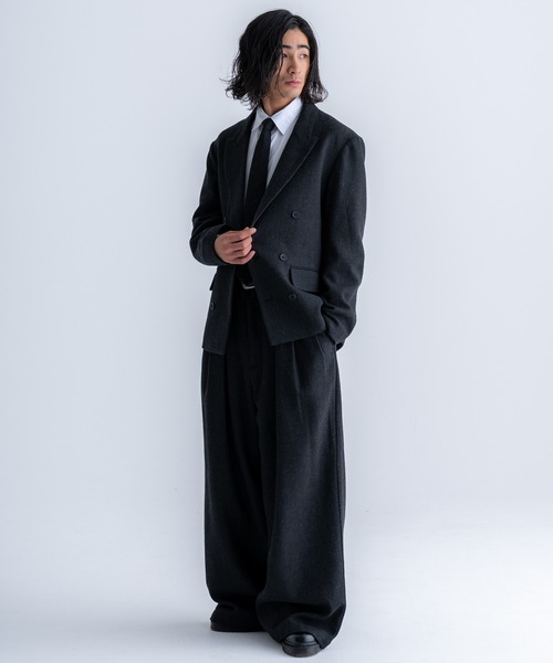 SINSS(シンス)の「Tweed double tailored jacket / ツイードダブルテーラードジャケット(テーラードジャケット・メンズ・ブラウン/チャコール・LARGE/MEDIUM/SMALL/X-SMALL)」の6枚目の写真