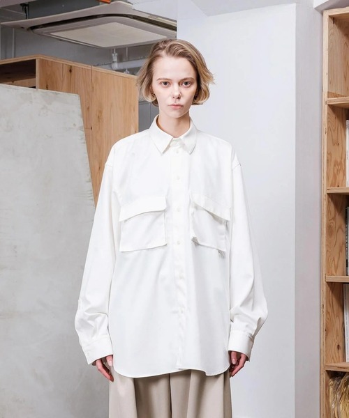 VOAAOV(ヴォアーブ)の「【VOAAOV】 COTTON TWILL WORK SHIRT(シャツ/ブラウス・メンズ・ブラック/ホワイト・1/2/0)」の3枚目の写真