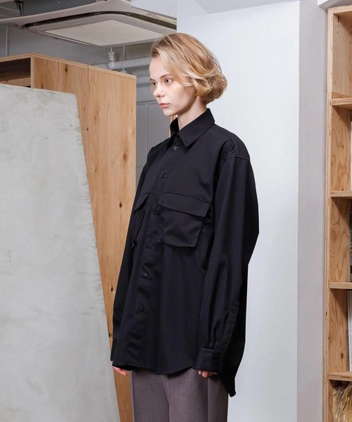 VOAAOV(ヴォアーブ)の「【VOAAOV】 COTTON TWILL WORK SHIRT(シャツ/ブラウス・メンズ・ブラック/ホワイト・1/2/0)」の6枚目の写真