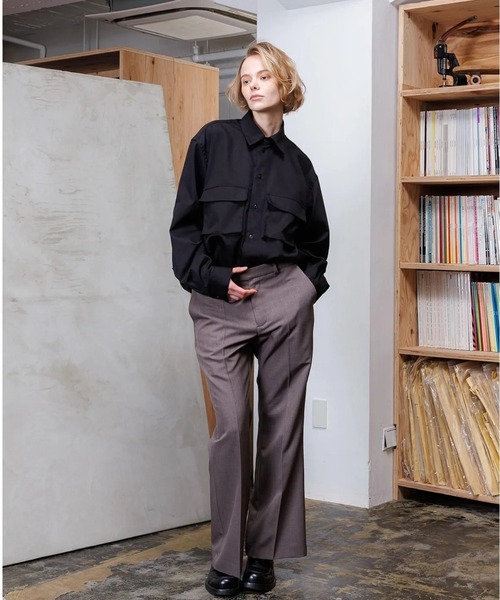 VOAAOV(ヴォアーブ)の「【VOAAOV】 COTTON TWILL WORK SHIRT(シャツ/ブラウス・メンズ・ブラック/ホワイト・1/2/0)」の8枚目の写真