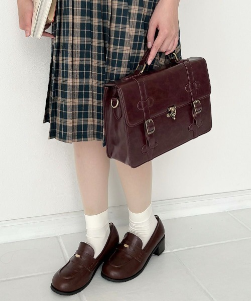 500mlペットボトル収納可】ミニサッチェルショルダーバッグ