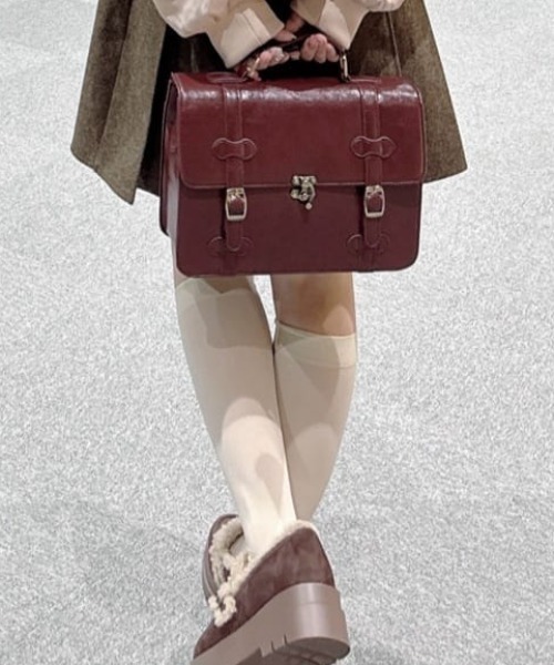 500mlペットボトル収納可】ミニサッチェルショルダーバッグ