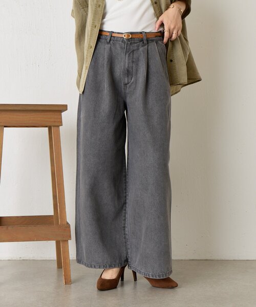 jena espace merveilleuxワイドデニムパンツ Jena espace merveilleux パンツ 「サイズ展開あり」ワイド