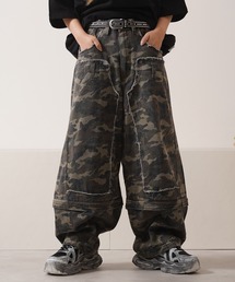 1111clothing(tH[N[WO)2WAY _uj[ ChJ[upc / 2WAY Double Knee Wide Curve Pants(̑pc)