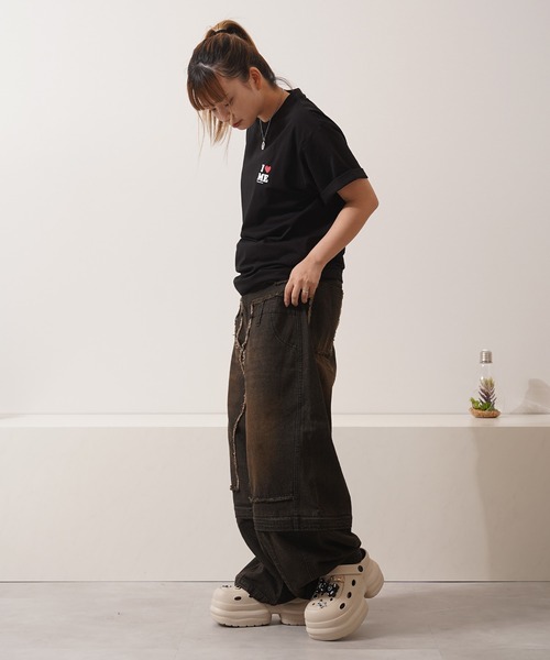 1111clothing(ワンフォークロージング)の「2WAY ダブルニー ワイドカーブパンツ / 2WAY Double Knee Wide Curve Pants(その他パンツ・メンズ・ブラック/カモフラージュ・M/L)」の11枚目の写真
