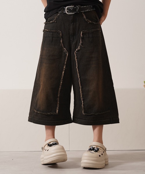 1111clothing(ワンフォークロージング)の「2WAY ダブルニー ワイドカーブパンツ / 2WAY Double Knee Wide Curve Pants(その他パンツ・メンズ・ブラック/カモフラージュ・M/L)」の17枚目の写真