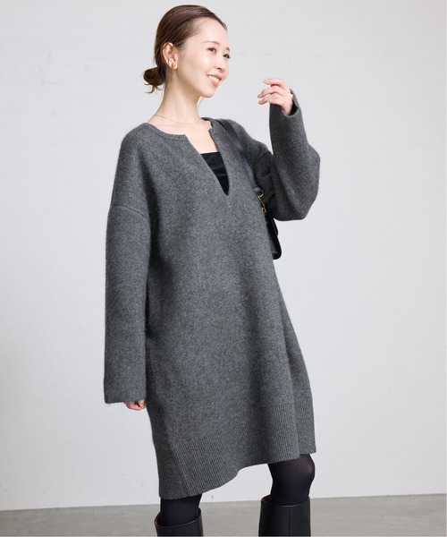 SLOBE IENA(スローブイエナ)の「《追加》ウォッシャブルファーリーミニワンピース(ワンピース・レディース・チャコールグレー/キャメル・FREE)」の12枚目の写真