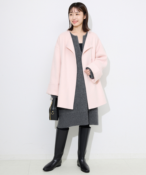 SLOBE IENA(スローブイエナ)の「《追加》ウォッシャブルファーリーミニワンピース(ワンピース・レディース・チャコールグレー/キャメル・FREE)」の19枚目の写真