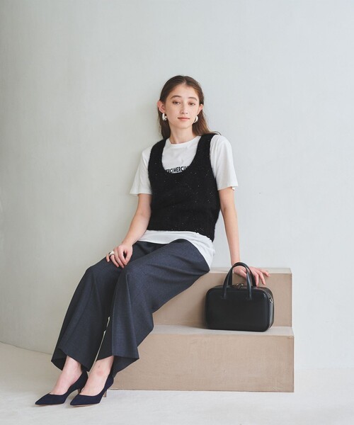 フォックス カシミヤ スパンコール 2WAY ニットベスト（ニット