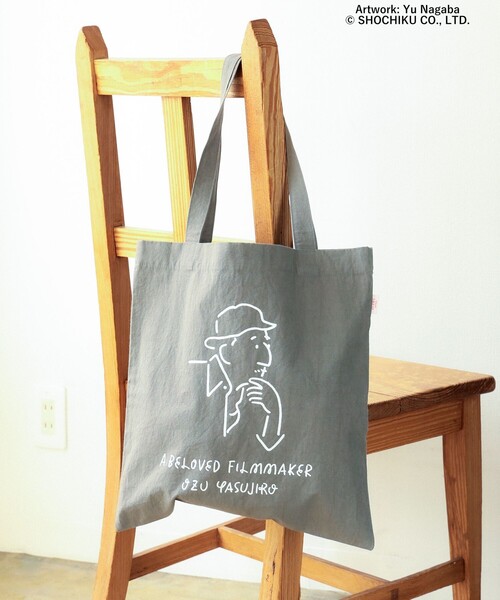 BEAMS JAPAN(ビームス ジャパン)の「小津安二郎監督 / イラストトートバッグ(トートバッグ・レディース・オフホワイト/チャコールグレー・ONE SIZE)」の14枚目の写真