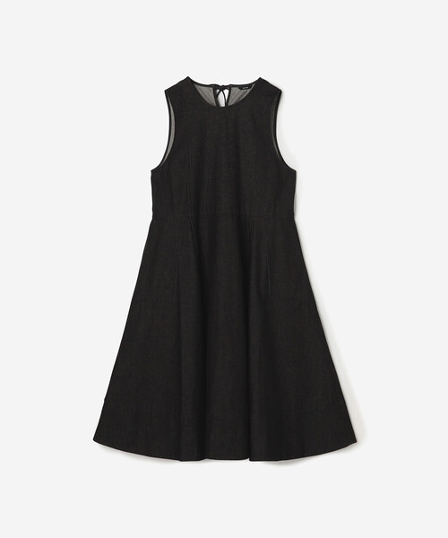 Bshop（ビショップ）の「eunoia | デニム フレアワンピース WOMEN（ワンピース・レディース・ブラック・ONE）」の2枚目の写真