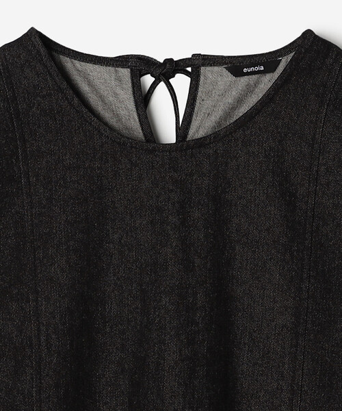 Bshop（ビショップ）の「eunoia | デニム フレアワンピース WOMEN（ワンピース・レディース・ブラック・ONE）」の4枚目の写真