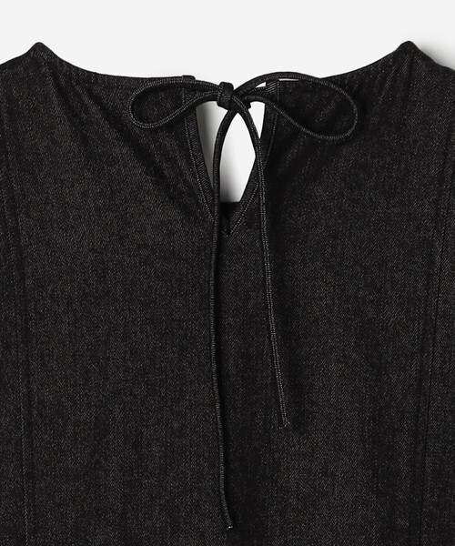 Bshop（ビショップ）の「eunoia | デニム フレアワンピース WOMEN（ワンピース・レディース・ブラック・ONE）」の5枚目の写真