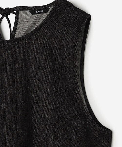 Bshop（ビショップ）の「eunoia | デニム フレアワンピース WOMEN（ワンピース・レディース・ブラック・ONE）」の6枚目の写真